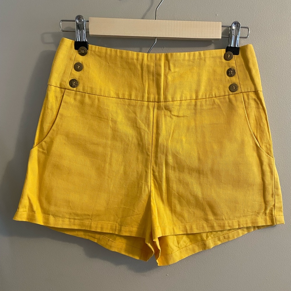 Lucca Couture yellow high waisted shorts